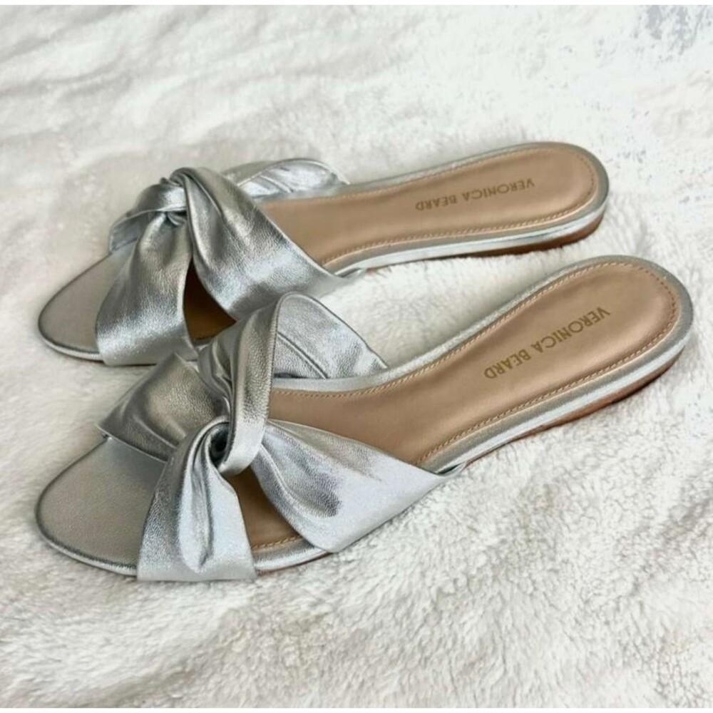 Veronica Beard Seraphina Women's Size 6.5 Silver Flats Sandals